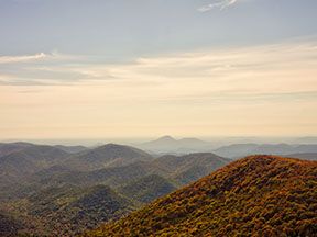 Mountains of Northwest Georgia, a region where highway contractors are hiring for road construction careers