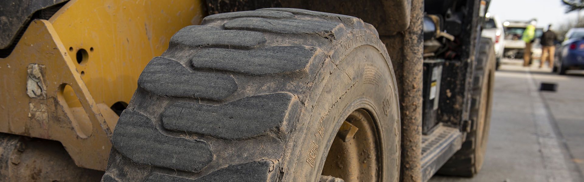 close up of construction equipment on the site of a road construction job in Georgia