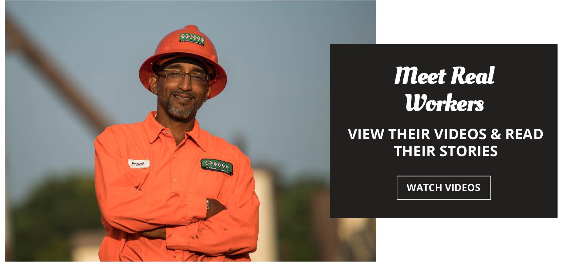 Highway construction worker smiling while working at his road construction job in georgia